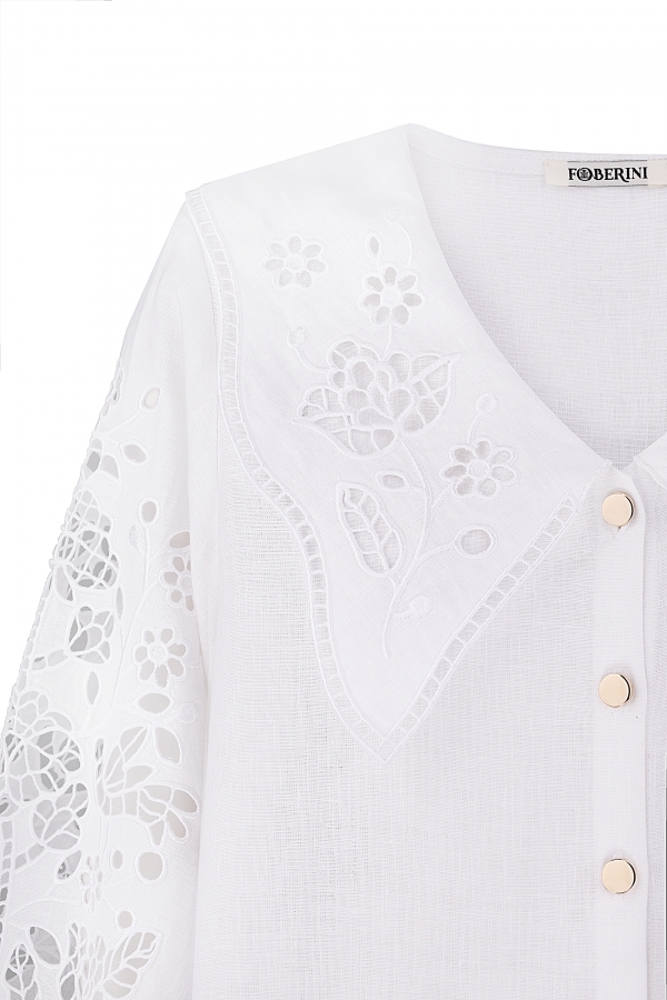Tree Of Life Embroidered Blouse in White