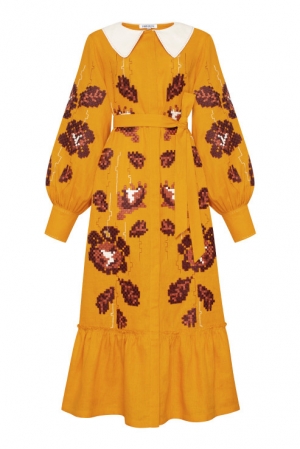 Rochie midi brodata motive traditionale Adele Foberini