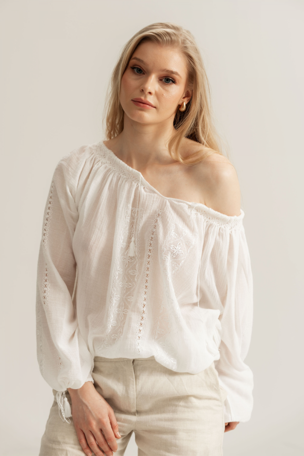 Alba Handcrafted Romanian Blouse
