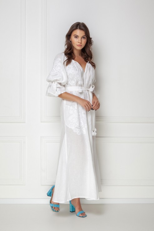 Bohemian white embroidered dress Victory Chic Foberini