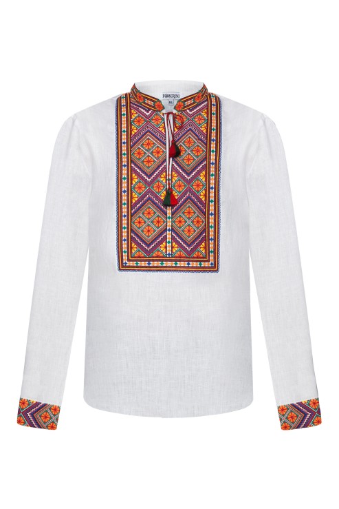 Charpatian White Men Folk Shirt