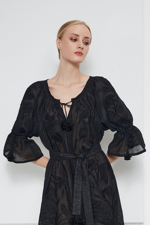 Eden Black Embroidery Dress