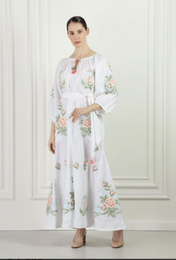Evelyn Floral Embroidered  Dress