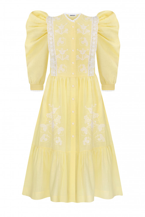 Family Tree Yellow Midi Dress