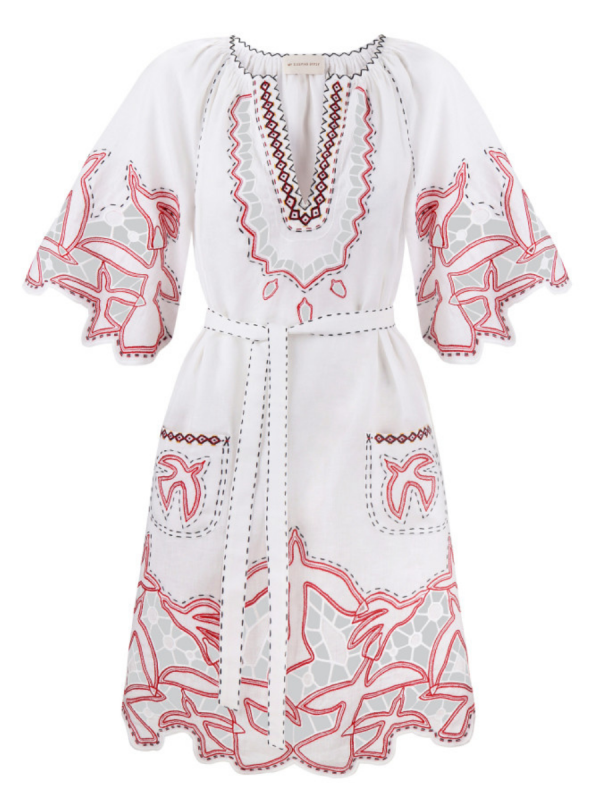 Flying Home Short Dress in White