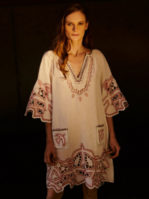 Flying Home Short Dress in White
