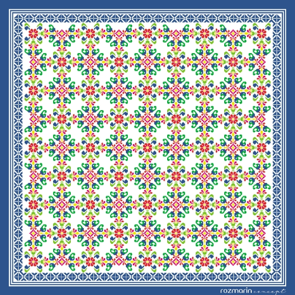 Folk Bloom Silk Scarf