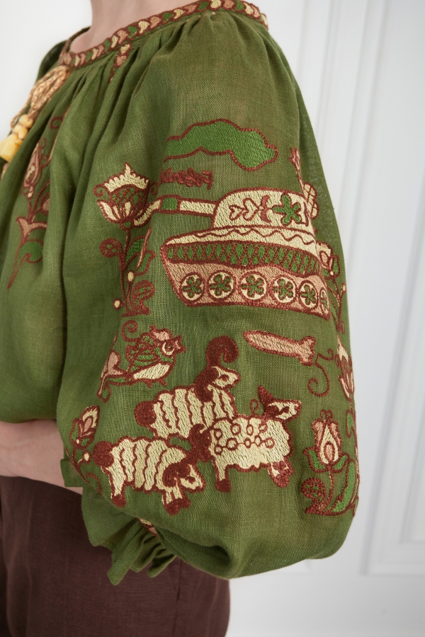Hutsul Heritage Blouse in Green