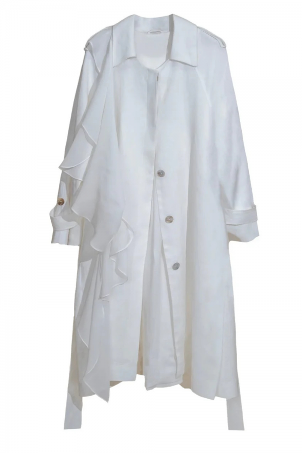 L’oiseau blanc oversized linen coat - sustainable made 