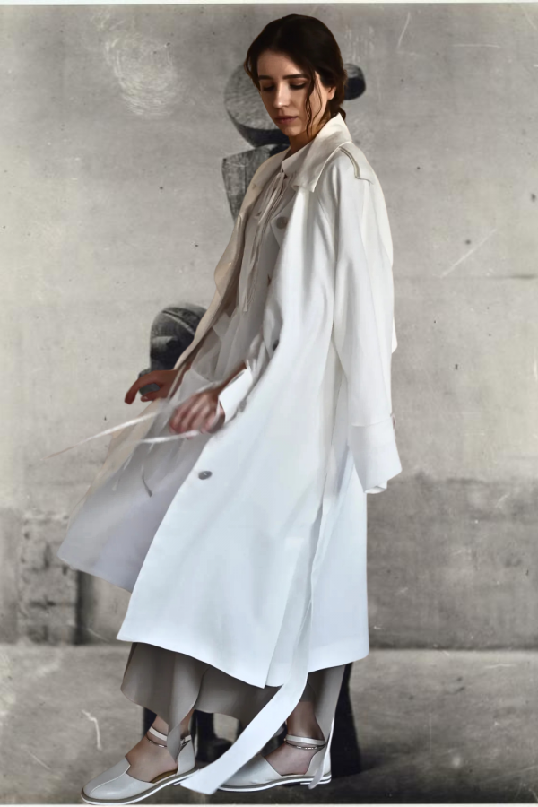 L’oiseau blanc oversized linen coat - sustainable made 
