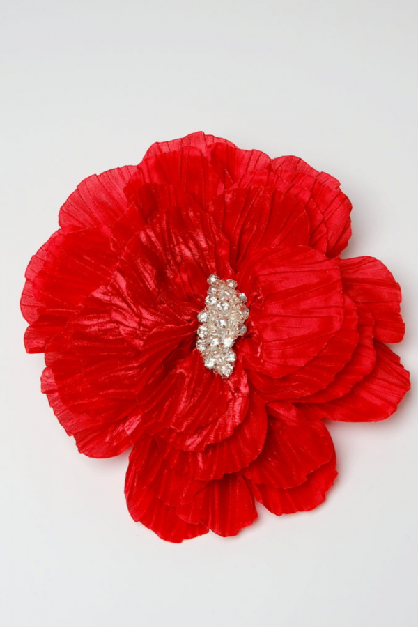 Paris Floral Brooch in Red