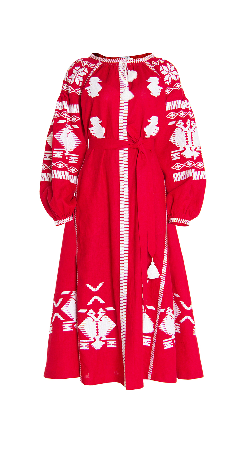 Red Rue Embroidered Dress