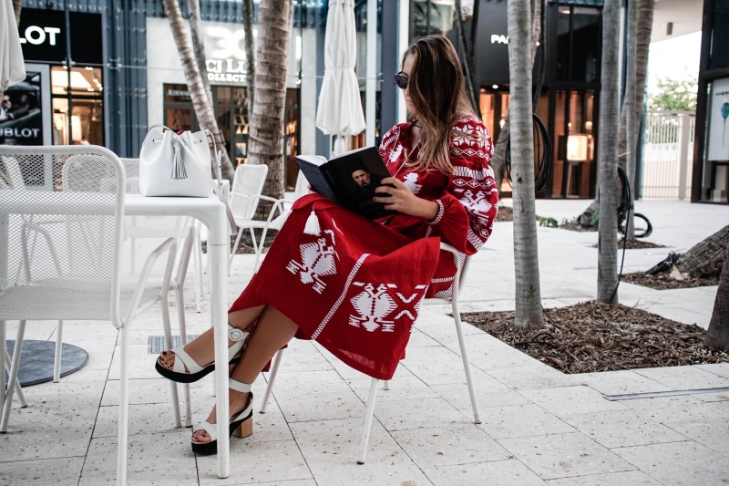 Red Rue Embroidered Dress