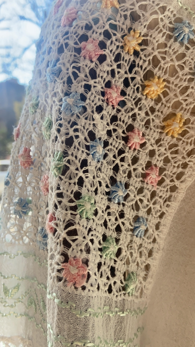 Romanian genuine linen cloth pastels embroidered blouse hand-stitched by artisans model Natalia