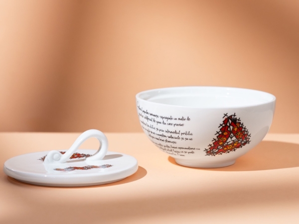 Romanian Motif Sugar Bowl