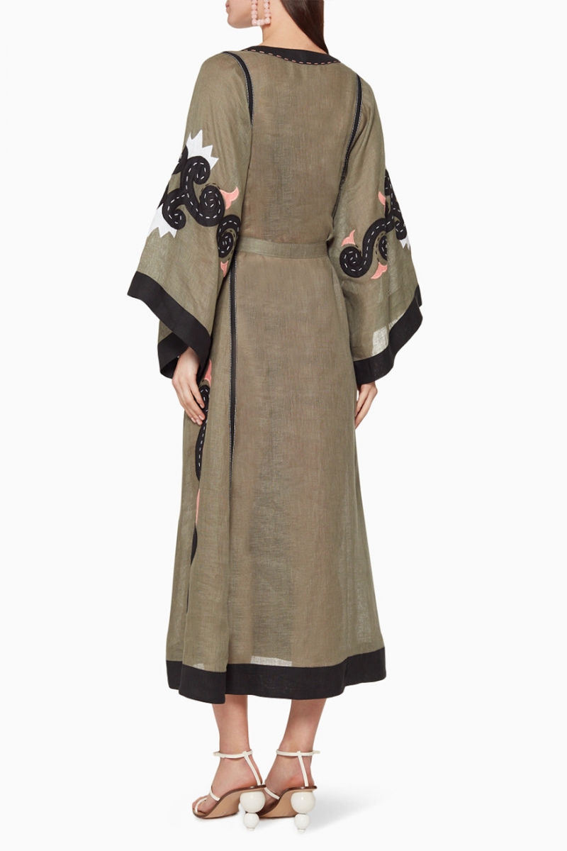 Solar midi kimono dress