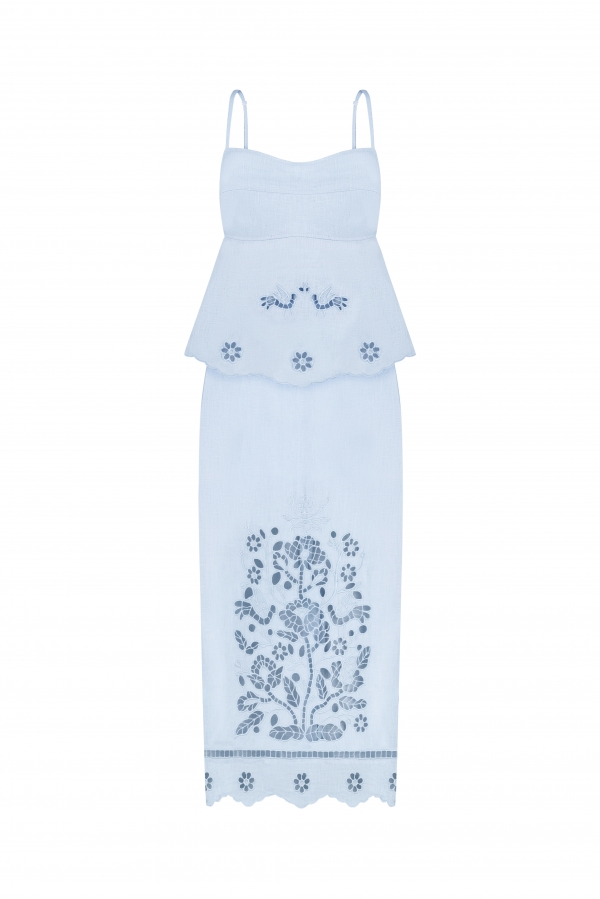 Tree of Life Skirt in Blue