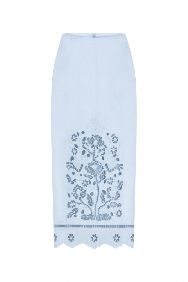 Tree of Life Skirt in Blue