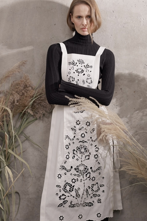 TREE OF LIFE" WHITE DOUBLE APRON
