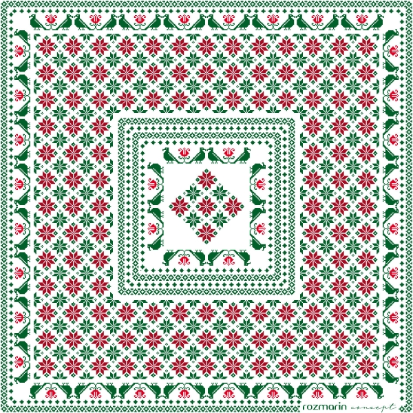  Turtledoves motif silk scarf