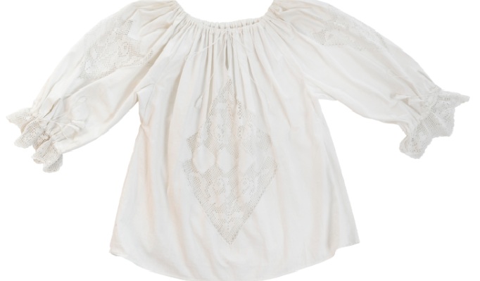 Vintage cut work embroidery shirt