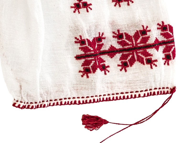 Vintage Peasant Red Embroidered Blouse
