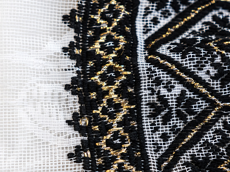 Vintage Romanian Peasant blouse on tulle