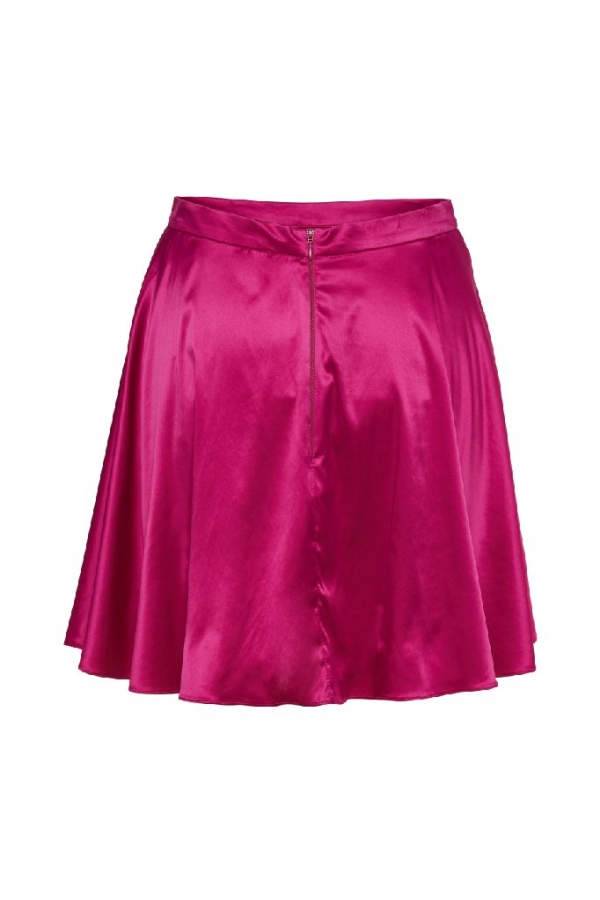 Viva Magenta Silk Mini Skirt
