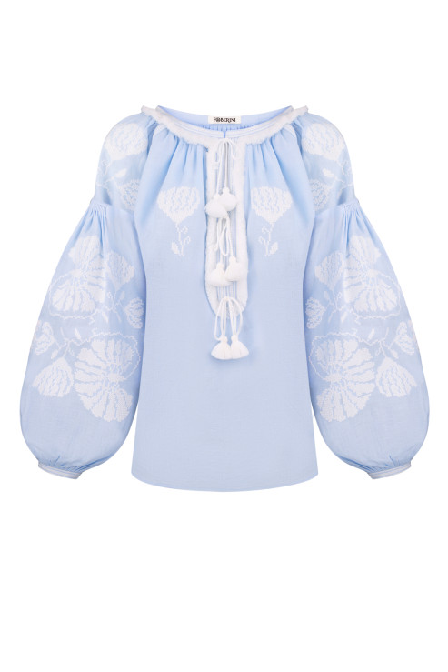  Vyshyvanka sembroidered blouse “Blue Lily”