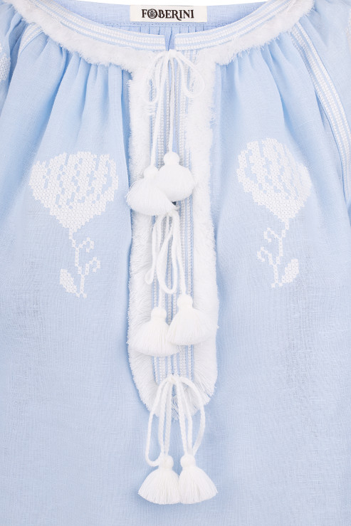  Vyshyvanka sembroidered blouse “Blue Lily”