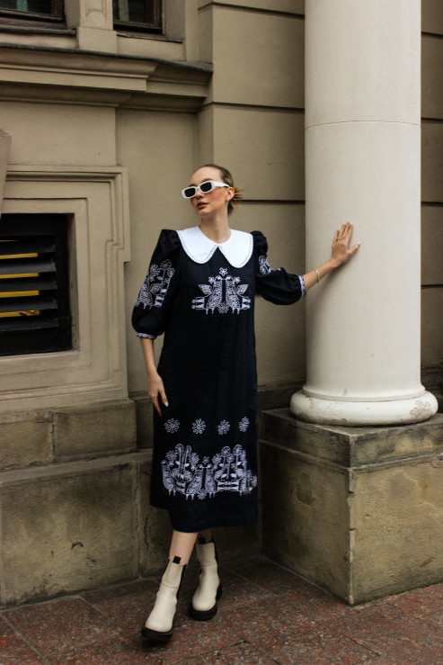 Zozulya dark blue maxi dress